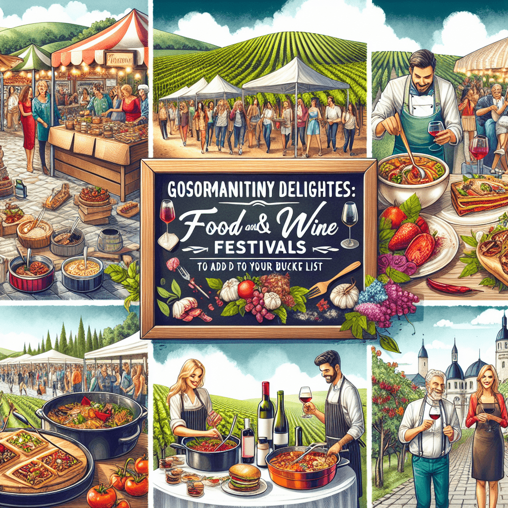 Gastronomic Delights: Top Food and Wine Festivals to Add to Your Bucket List